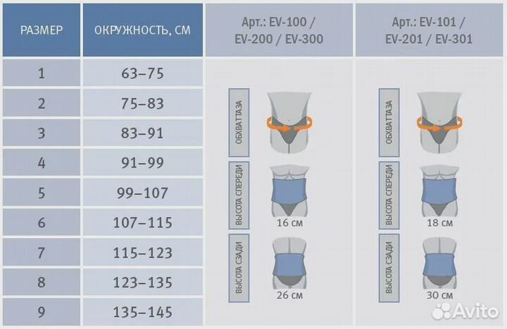 Корсет пояснично-крестцовый Орлиман EV-200, бежевы
