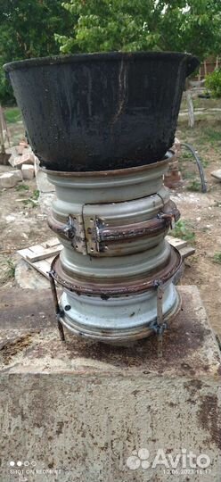 Печка под казан из дисков