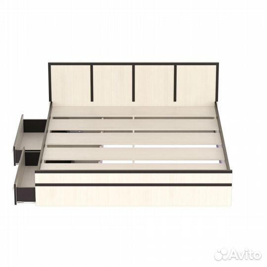 Кровать с ящиками Сакура 1800 цвет венге/дуб лоредо