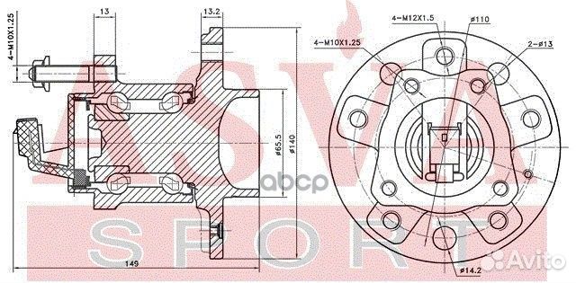 Ступица задняя 5 отверстий С датчиком абс opwha