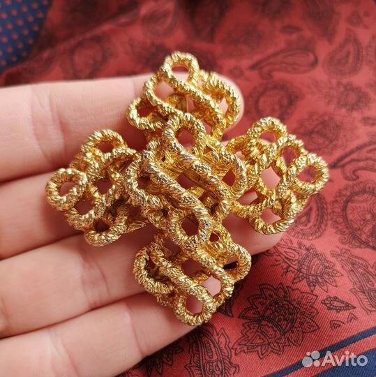 Брошь - подвеска lucien piccard Мальтийский крест