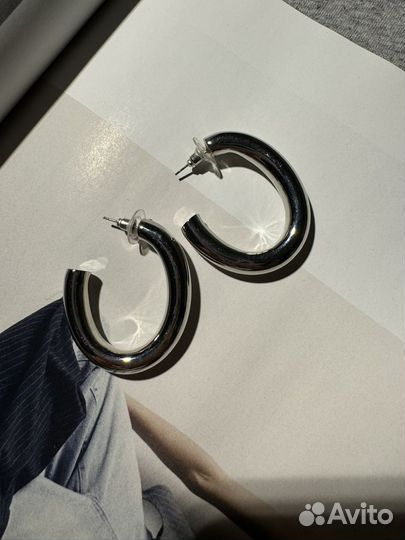 Серьги конго серебро