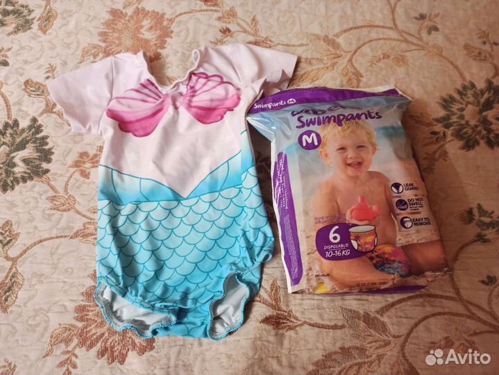 Трусики подгузники для плавания новые и купальник