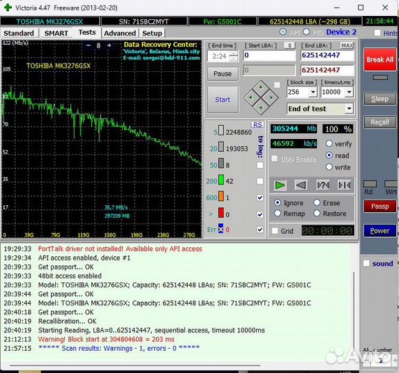 HDD Toshiba MK3276GSX 320GB