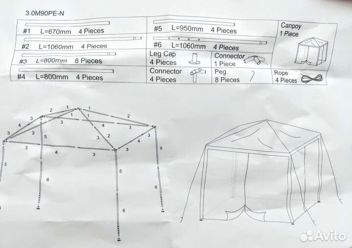 Тент шатер. Комплектующие
