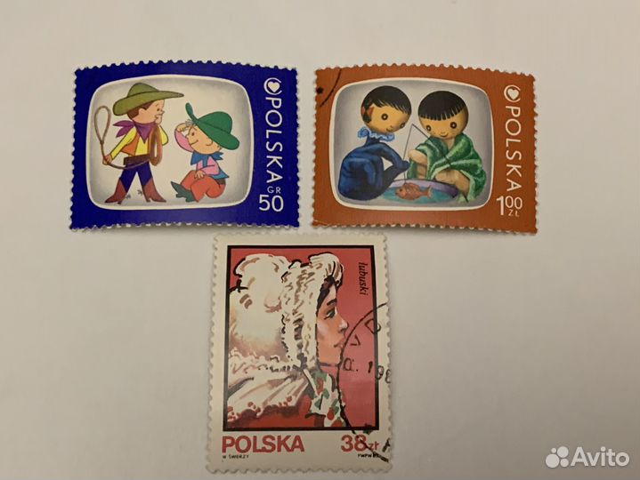 Марки Польша мультфильмы Лёлик и Болик