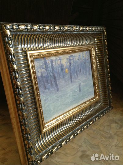 Этюд, масло - Зимний лес