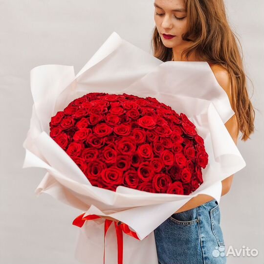Цветы букеты 101 роза