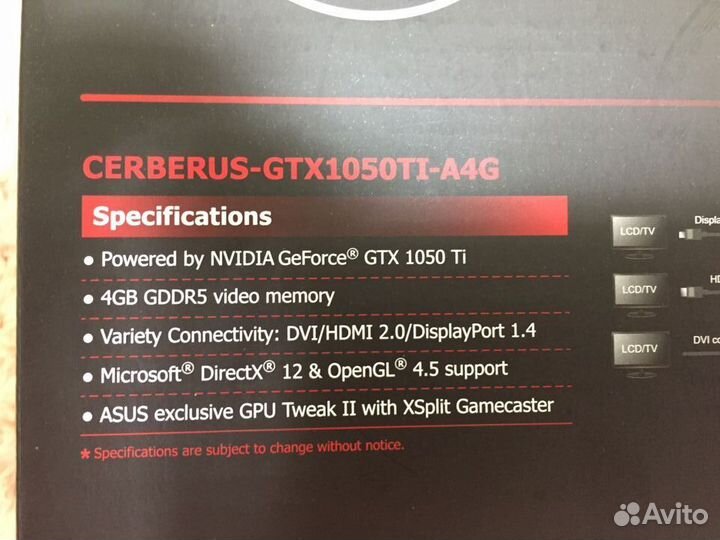 Видеокарта asus nvidia GeForce GTX 1050TI