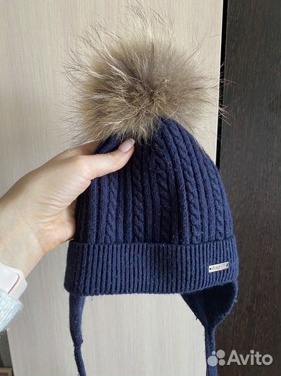 Шапка детская с натуральным мехом