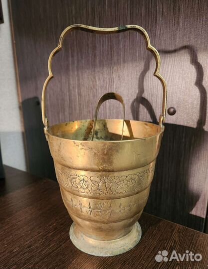 Ведро для льда с щипцами старое