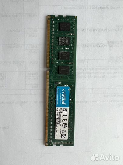 Оперативная память Crucial ddr3l 4Gb