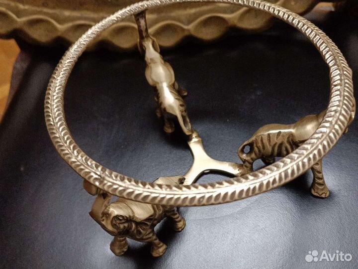 Конфетница из латуни со стеклянным вкладышем