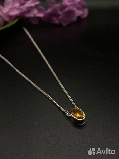 Серебряная цепочка с цитрином Island Soul