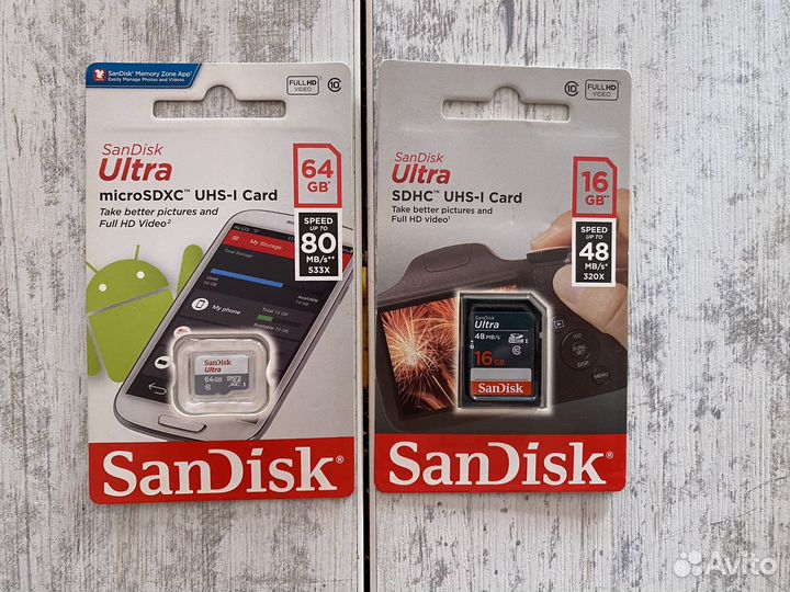 Карта памяти sdhc/micro sdxc SanDisk 16/64 Gb