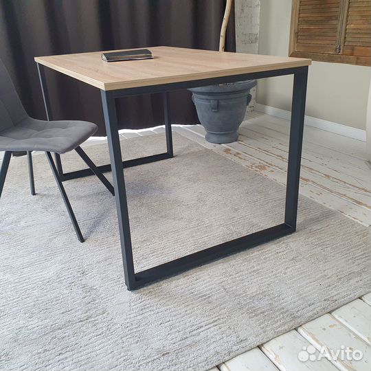 Письменный стол Лофт Дуб 130*80 см. Черные ножки