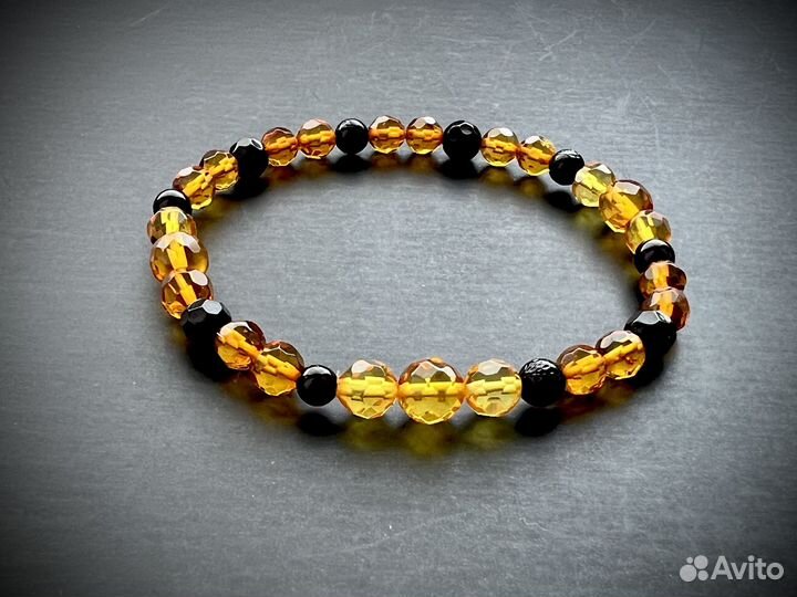 Детский браслет из натурального янтаря 13-14 см