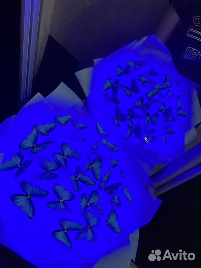 Букет с бабочками светящийся