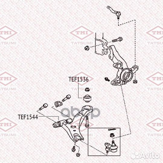 Сайлентблок рычага перед лев toyota Sienna