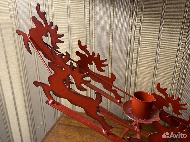 Подсвечник новогодний с оленями