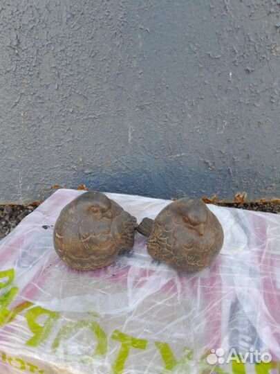 Воробей пара.бронза символ семьи