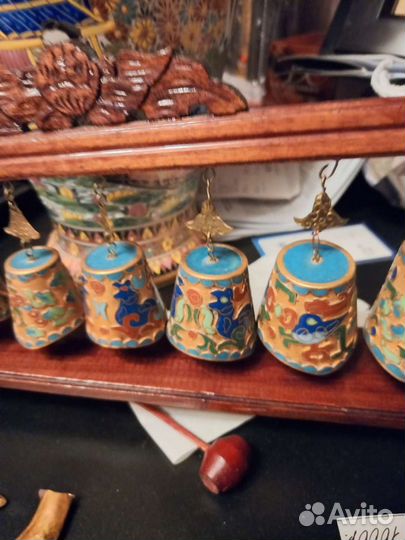 Колокольчики китайские,эмаль,клуазоне