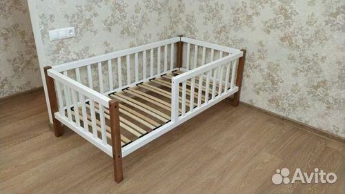 Кроватка берёза сингл от 2х лет с бортиком