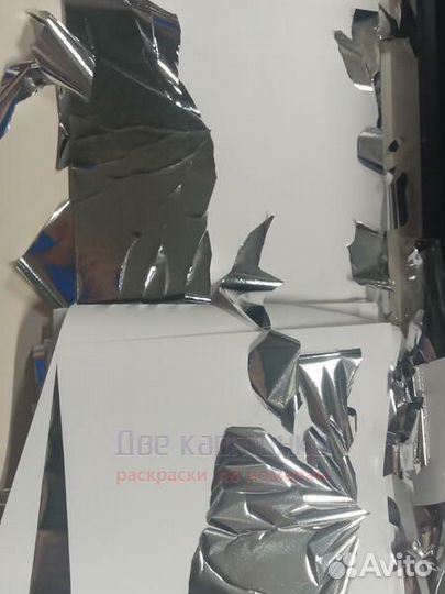 Битая поталь листы серебро 14x14 см 100 шт