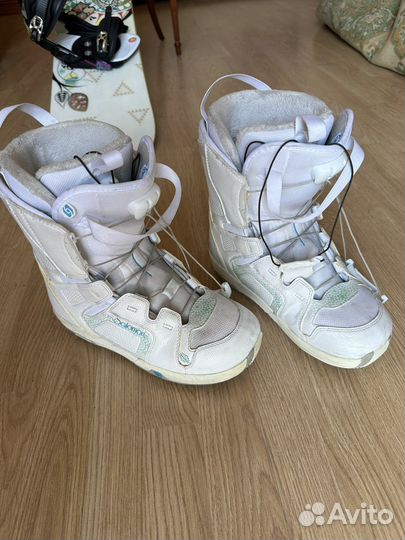Сноуборд salomon с креплением и ботинками
