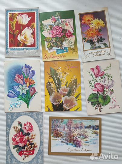 Открытки СССР Чебурашка 8 марта