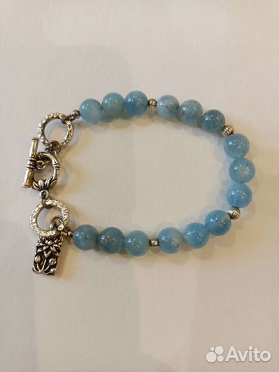 Браслет из натурального аквамарина