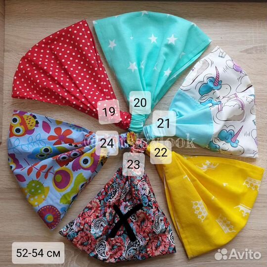 Косынки на резинке хлопковые для девочек