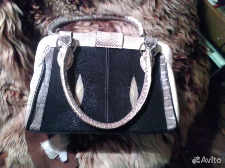 Сумка из ската и змеиной кожи