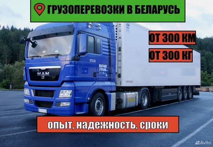 Грузоперевозки Беларусь от 300 км, 300 кг