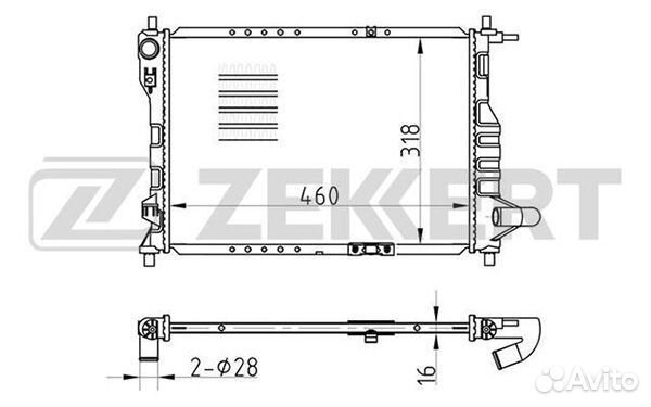 Радиатор двс Chevrolet Matiz 2005- MK1007 (M200 M2