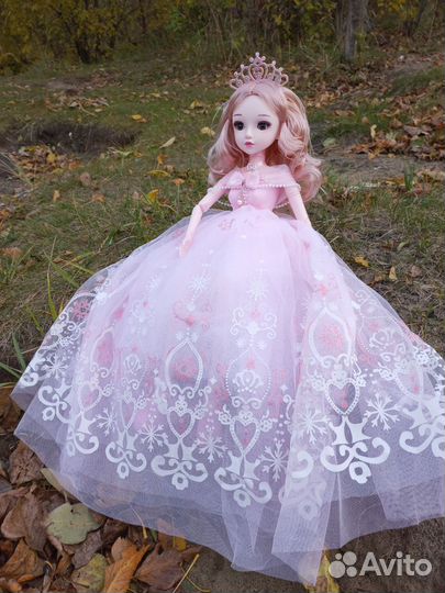 Кукла 60см шарнир в платье пышном