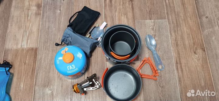 Набор посуды туристический 4 в 1 (набор котелков)