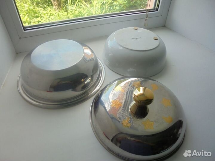 Giorinox Италия Блюдо круглое с крышкой нерж/фарфо