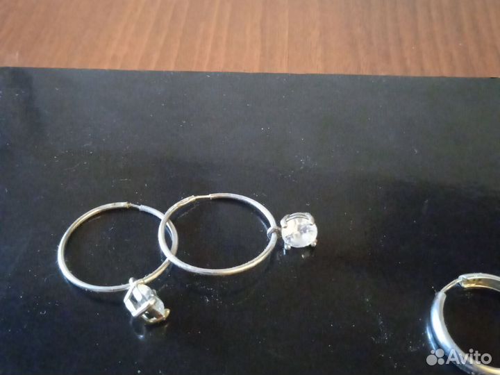 Серьги кольца серебро