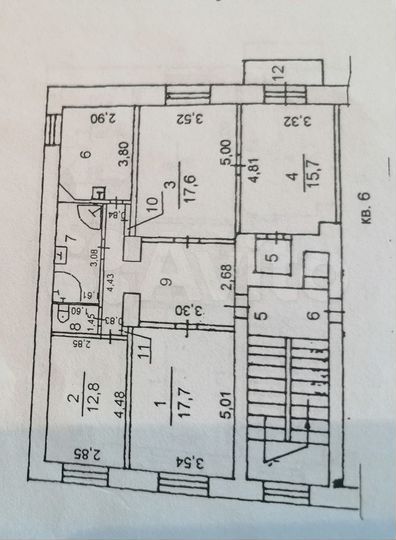 4-к. квартира, 96 м², 3/4 эт.