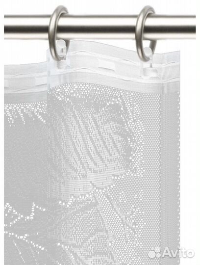 Тюль на ленте для кухни Ноктюрн 250х165 см белый