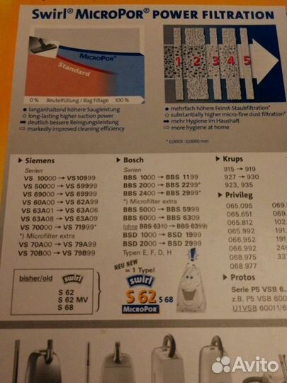 Мешки пылесборники для пылесоса Bosch and Siemens
