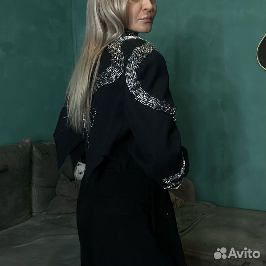 Апсайклинг пиджак кроп