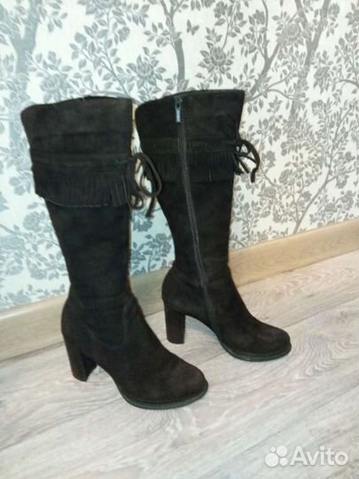 Сапоги зимние женские натуральная замша, размер 37