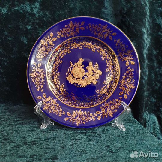 Набор из двух тарелок и вазы, фарфор, Limoges, Фра