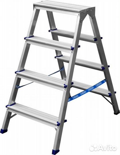Лестница-стремянка Сибин двухсторонняя алюминиевая