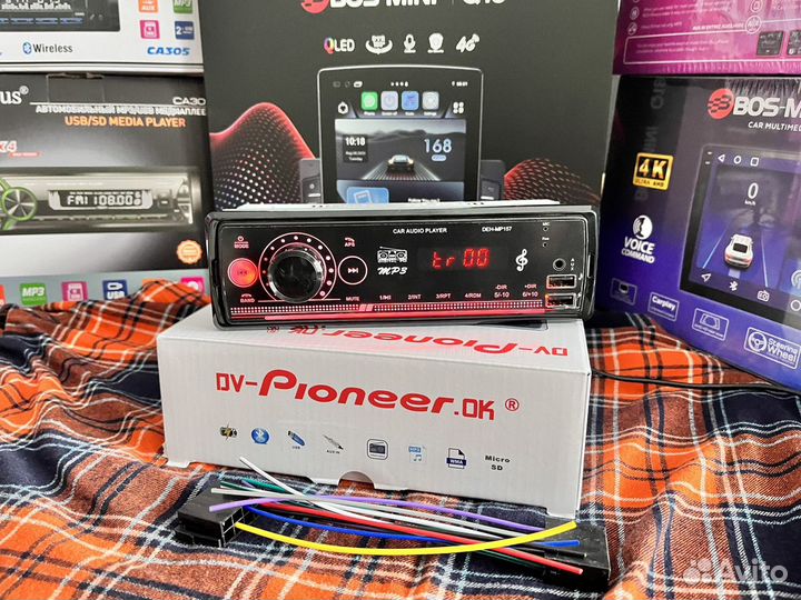 Магнитола Pioneer с блютусом новая