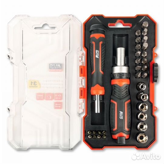 Отвертка реверсивная с насадками (31 предмет)