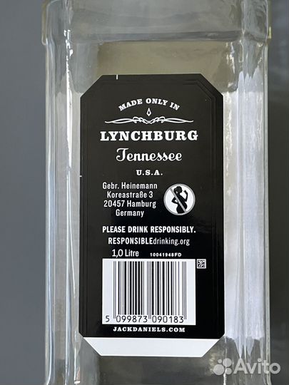 Бутылка Jack Daniels 1 литр Jack Daniel’s 2шт