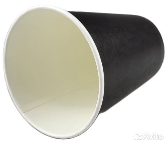 Бумажные стаканы 350 мл однослойные черные 40 шт